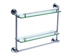 6716双层置物架带杆-不锈钢毛巾架