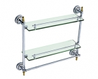 6316双层置物架带杆-不锈钢毛巾架