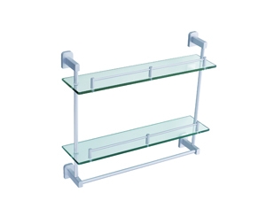 777-15双层置物架带杆-不锈钢毛巾架