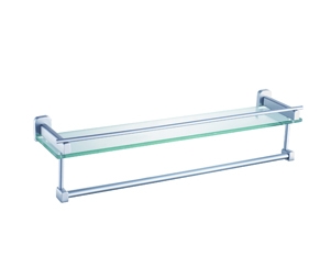777-13单层置物架带杆-不锈钢毛巾架